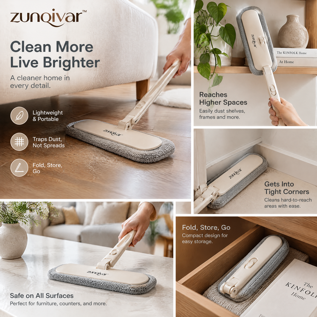 𝒛𝒖𝒏𝒒𝒊𝒗𝒂𝒓™ Dust Swipe Foldable Microfiber Duster — view 2