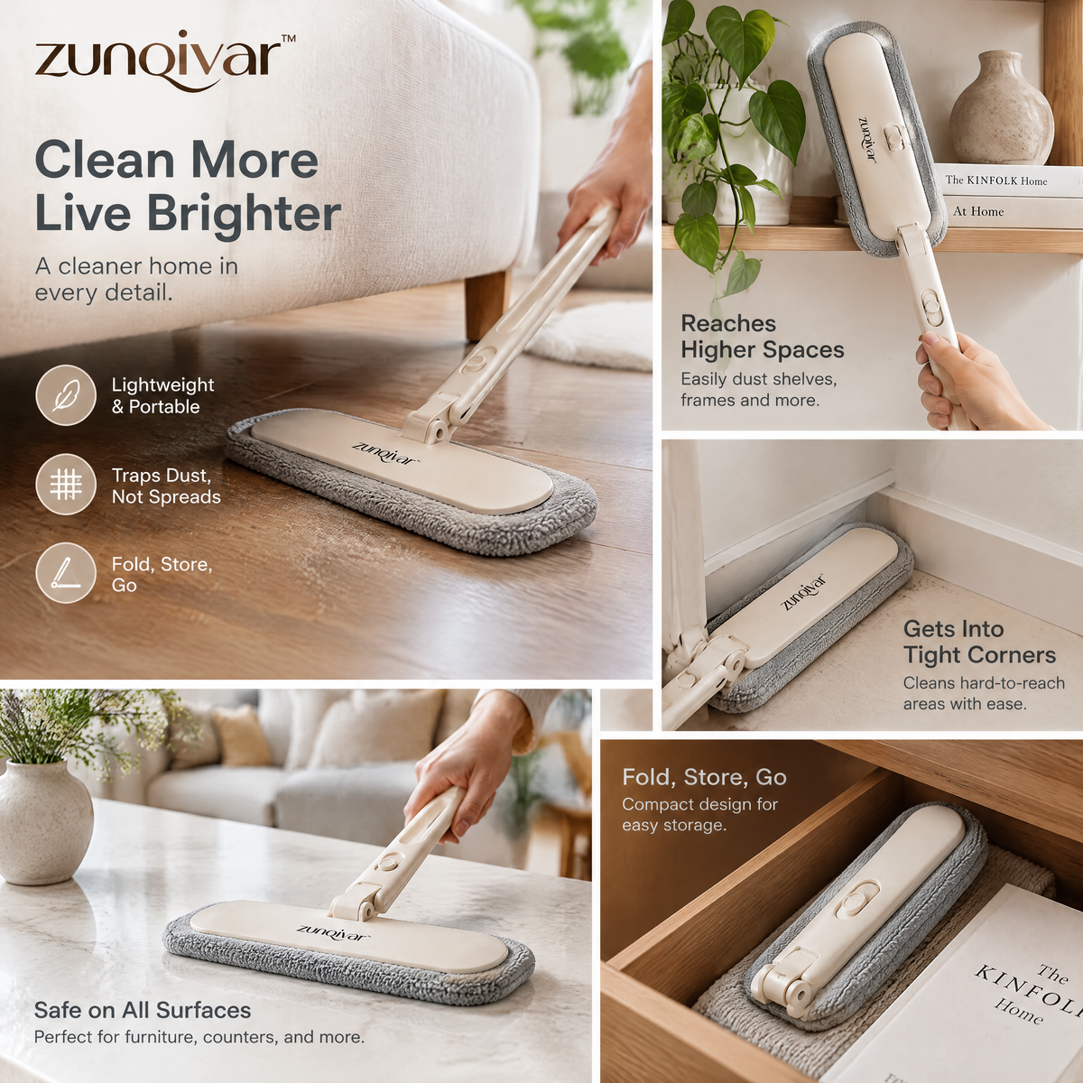 𝒛𝒖𝒏𝒒𝒊𝒗𝒂𝒓™ Dust Swipe Foldable Microfiber Duster — view 2