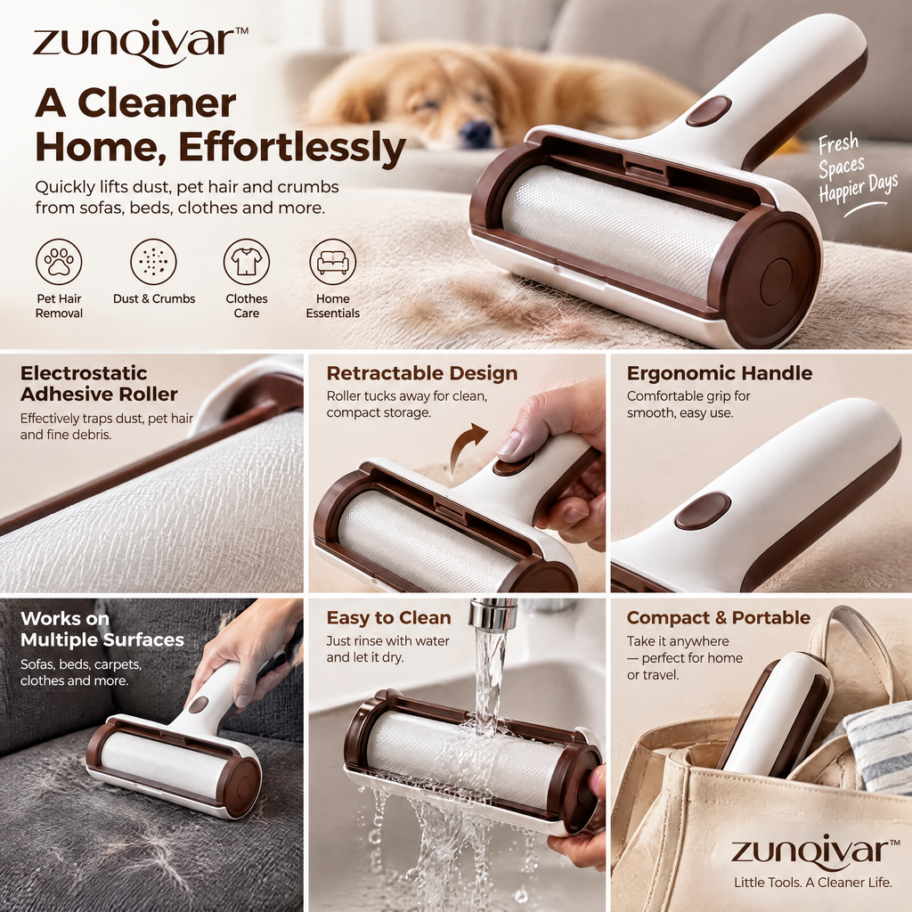 𝒛𝒖𝒏𝒒𝒊𝒗𝒂𝒓™ Retractable Washable Dust Roller — view 4