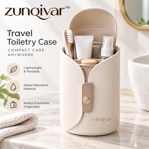 𝒛𝒖𝒏𝒒𝒊𝒗𝒂𝒓™ Compact Travel Toiletry Case with Snap Closure — view 2