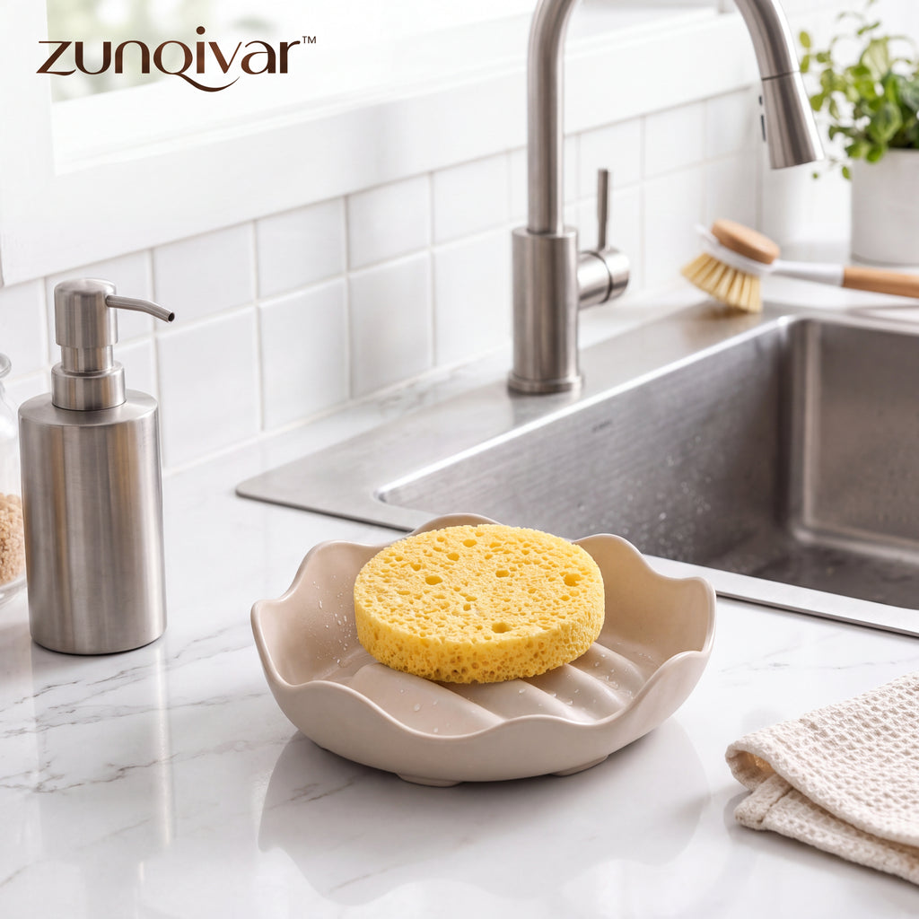 𝒛𝒖𝒏𝒒𝒊𝒗𝒂𝒓™ Sculpted Sponge Dish with Raised Drainage Ridges — view 3
