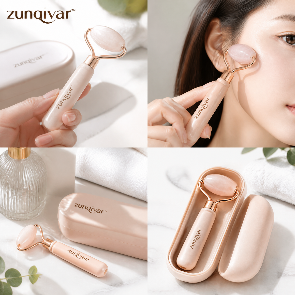 𝒛𝒖𝒏𝒒𝒊𝒗𝒂𝒓™ Portable Face Roller with Storage Case — view 2