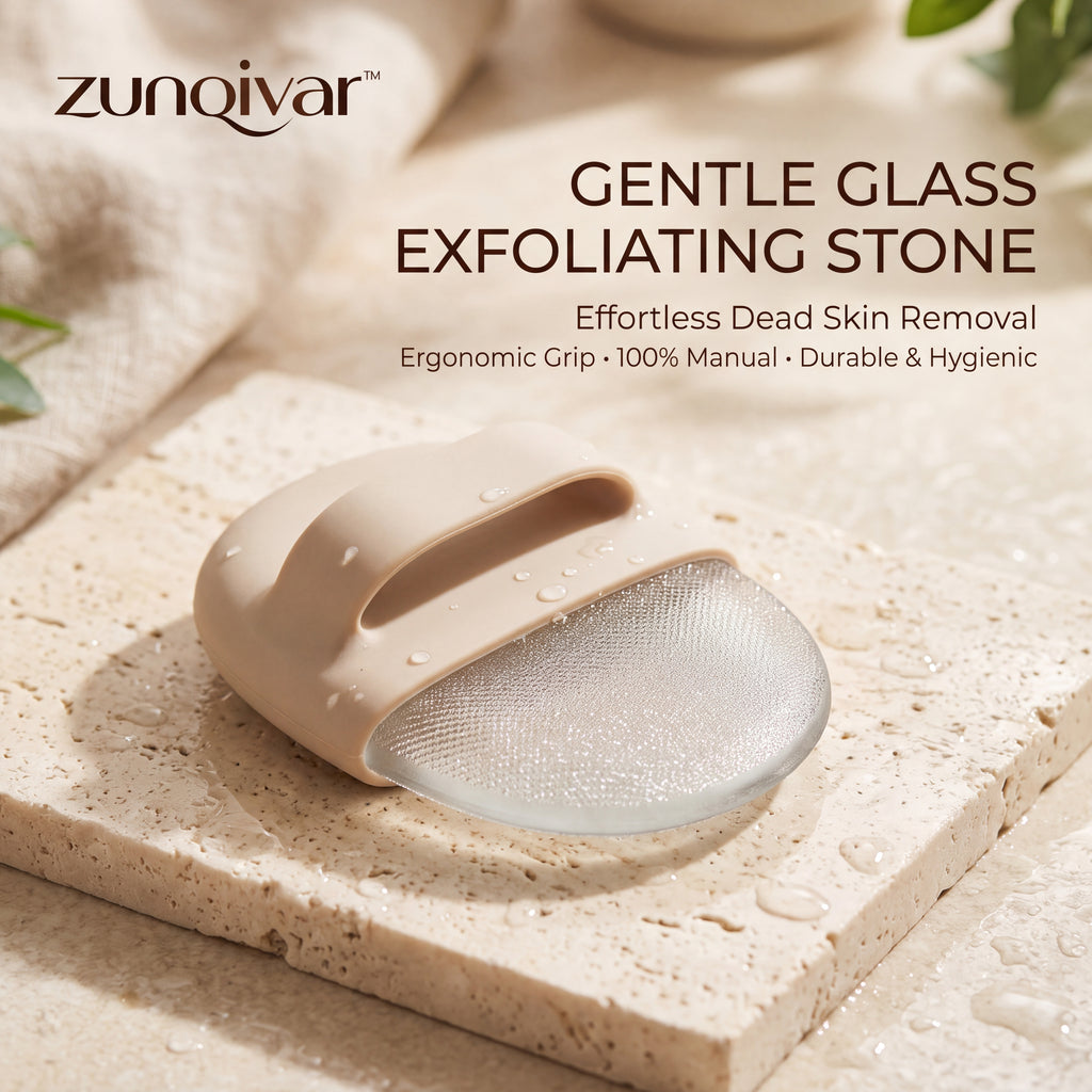 𝒛𝒖𝒏𝒒𝒊𝒗𝒂𝒓™ Gentle Glass Exfoliating Stone with Grip Handle — view 1