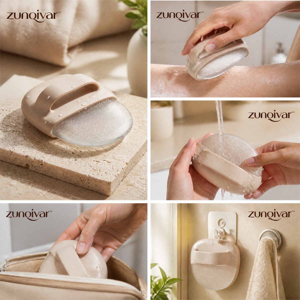 𝒛𝒖𝒏𝒒𝒊𝒗𝒂𝒓™ Gentle Glass Exfoliating Stone with Grip Handle — view 2
