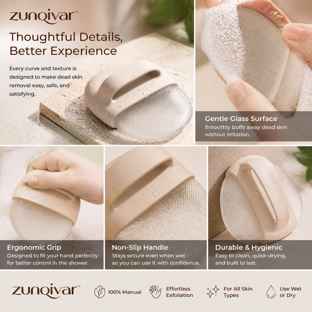 𝒛𝒖𝒏𝒒𝒊𝒗𝒂𝒓™ Gentle Glass Exfoliating Stone with Grip Handle — view 4