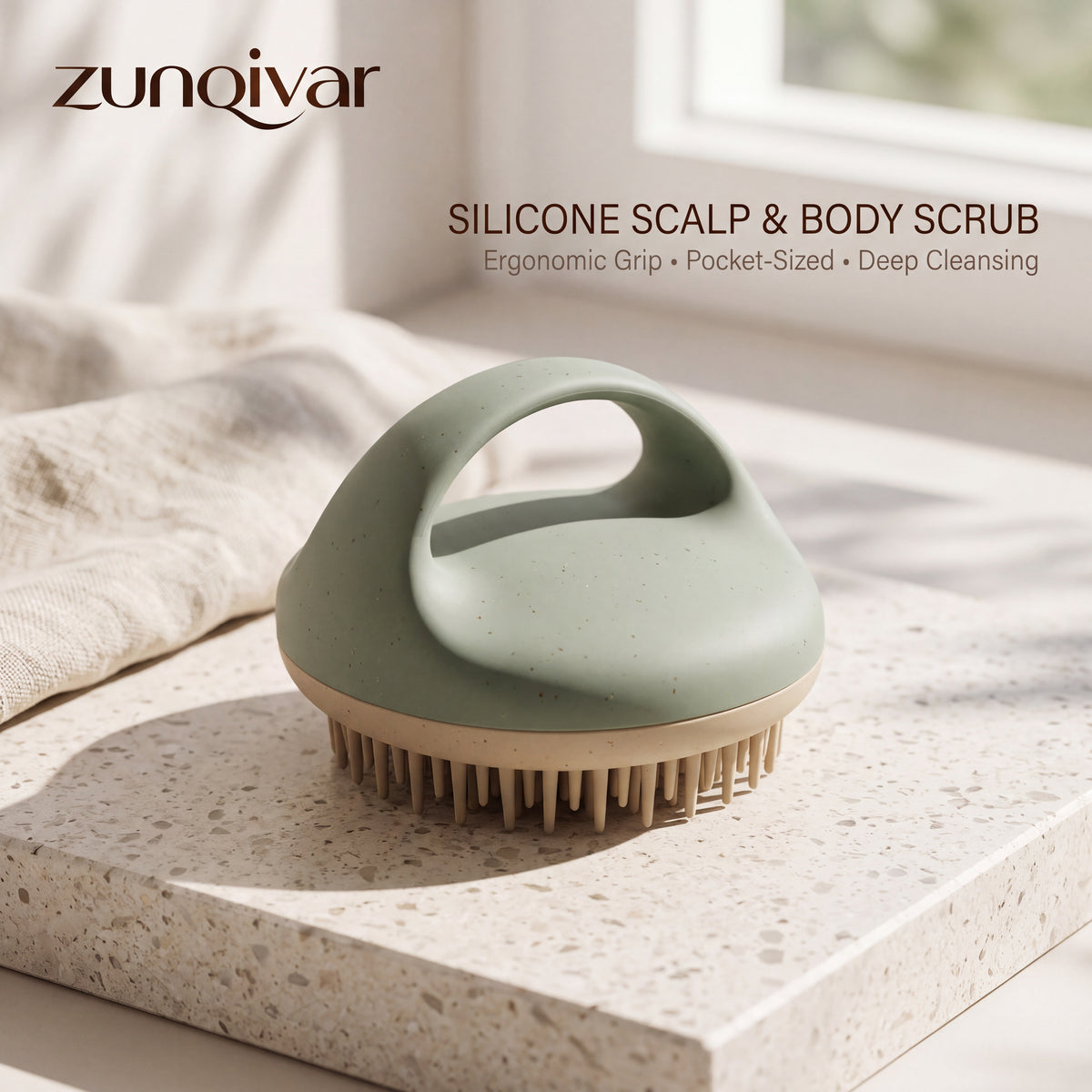 𝒛𝒖𝒏𝒒𝒊𝒗𝒂𝒓™ Silicone Scalp and Body Scrub Brush — view 4